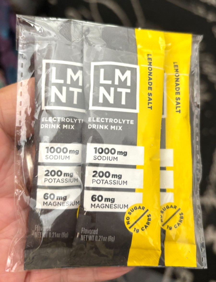 LOT of 3 LMNT ELECTROLYTE Lemonade Salt HOT or COLD Hydration Drink Packet Lemon