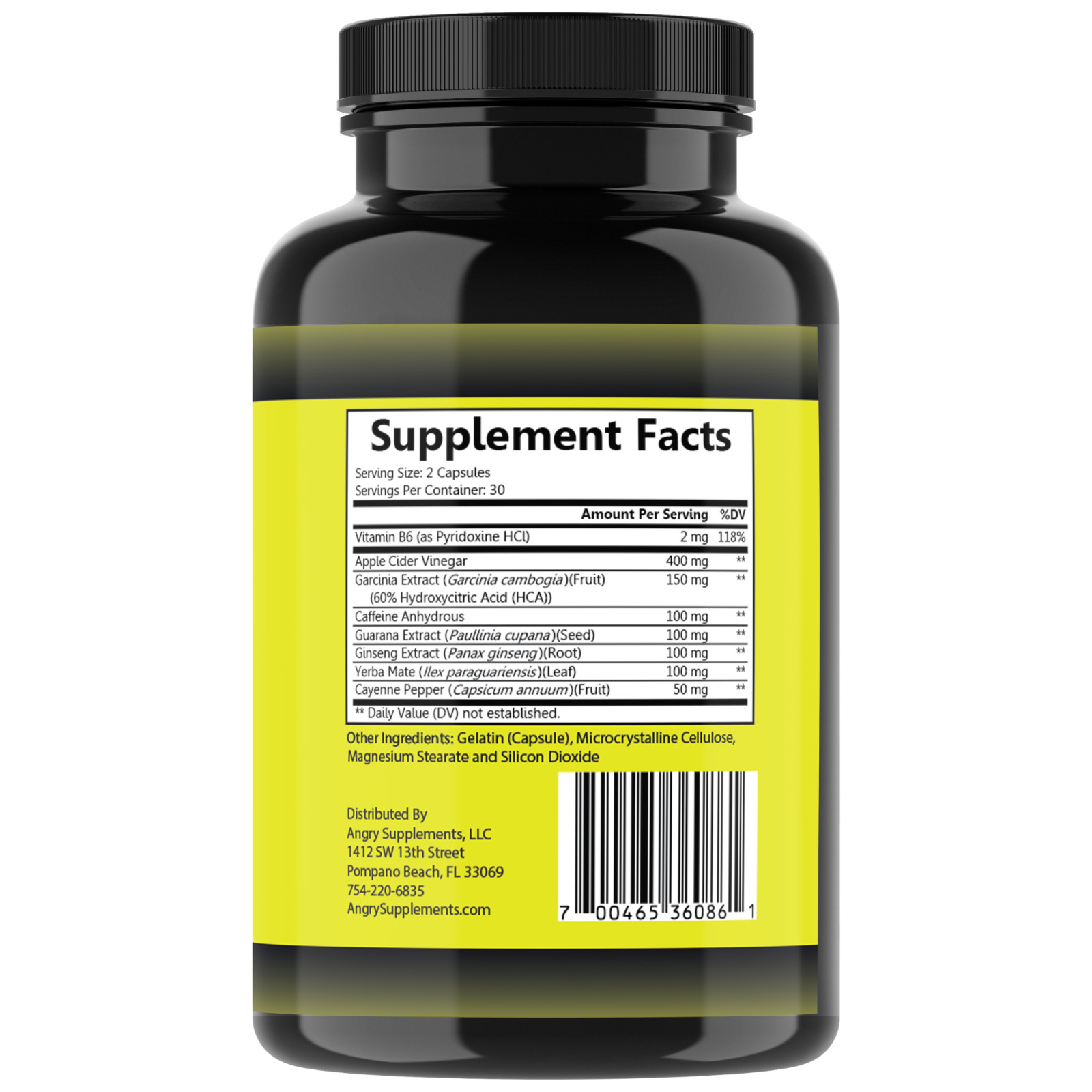 Angry Supplements Mens Monster Test T Booster w/ Zinc + Caffeine Energy Pills