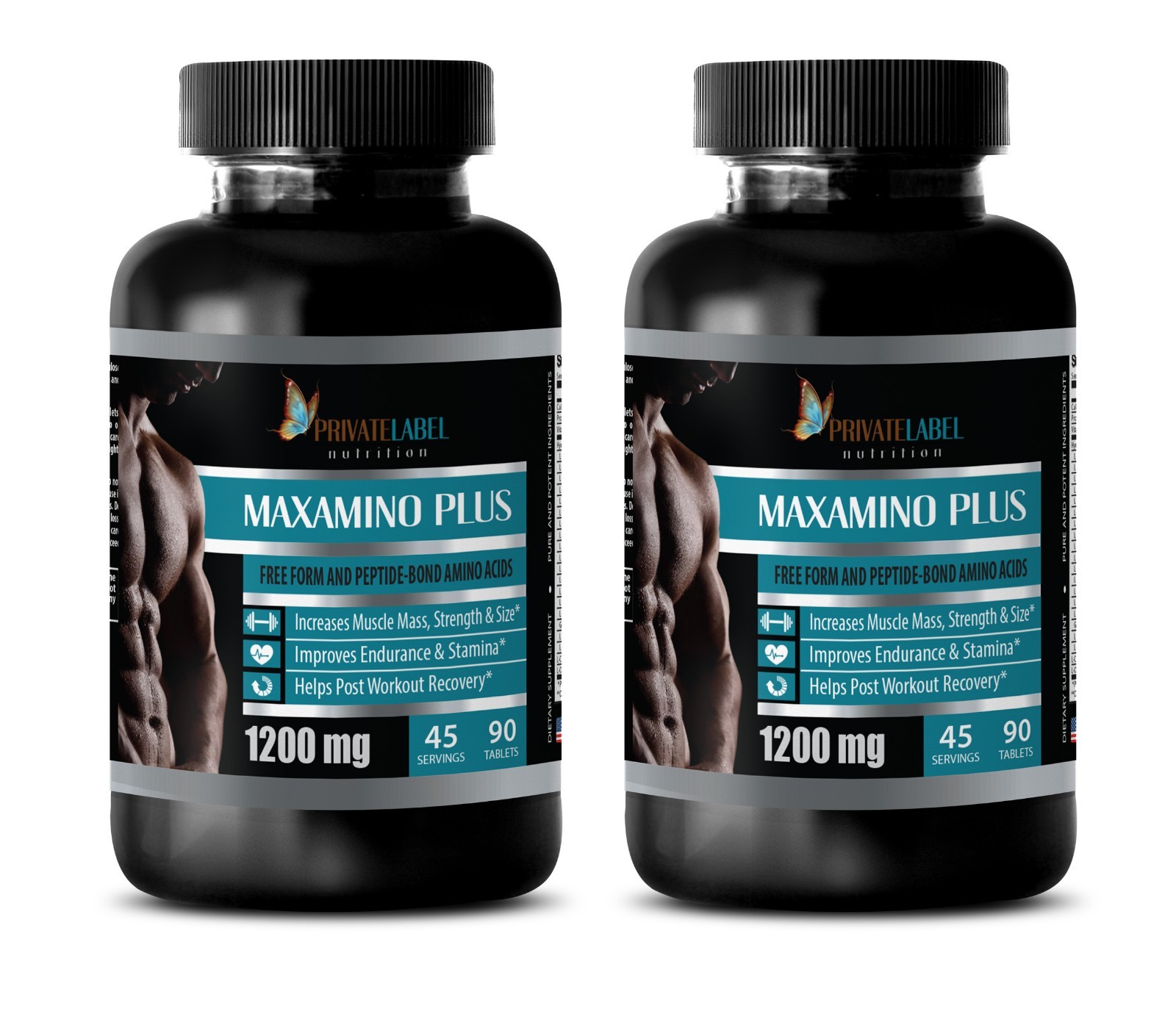 muscle growth – MAXAMINO PLUS COMPLEX – amino acid supplement 2 Bottles 180 Tabs