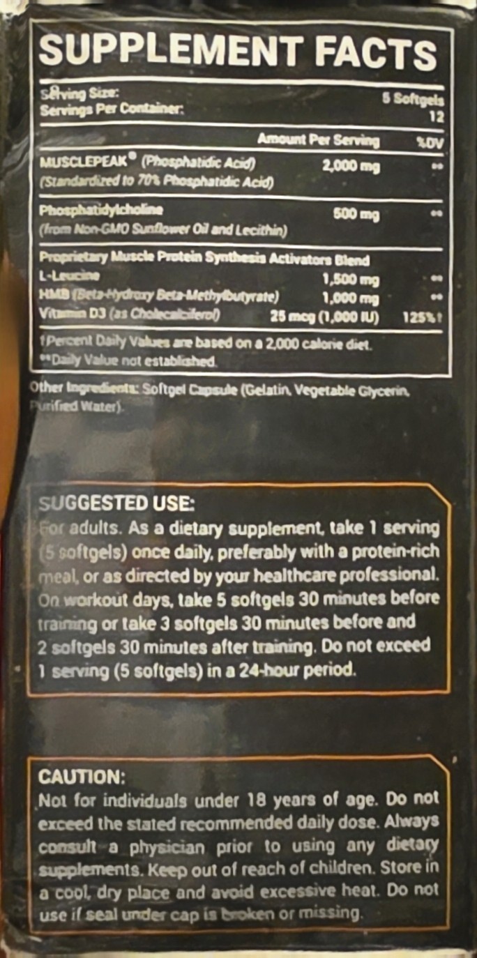 THALACY Liposomal Phosphatidic Acid 2000mg 60 Softgels Non-GMO w/ D3