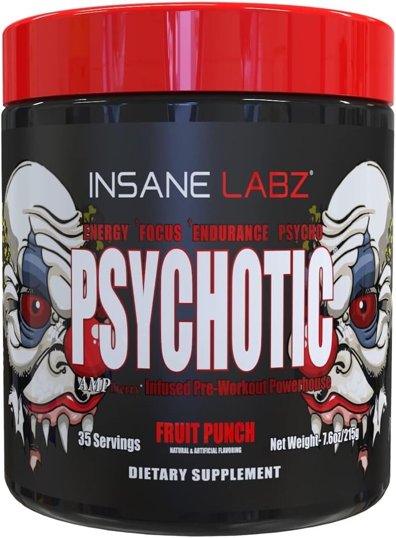 Psychotic Pre Workout Fruit Punch 35 Servings Extreme Energy