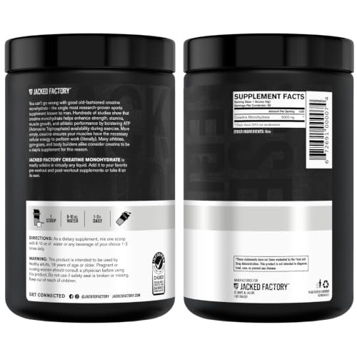 Creatine Monohydrate Powder 425g 85 Servings Unflavored Vegan