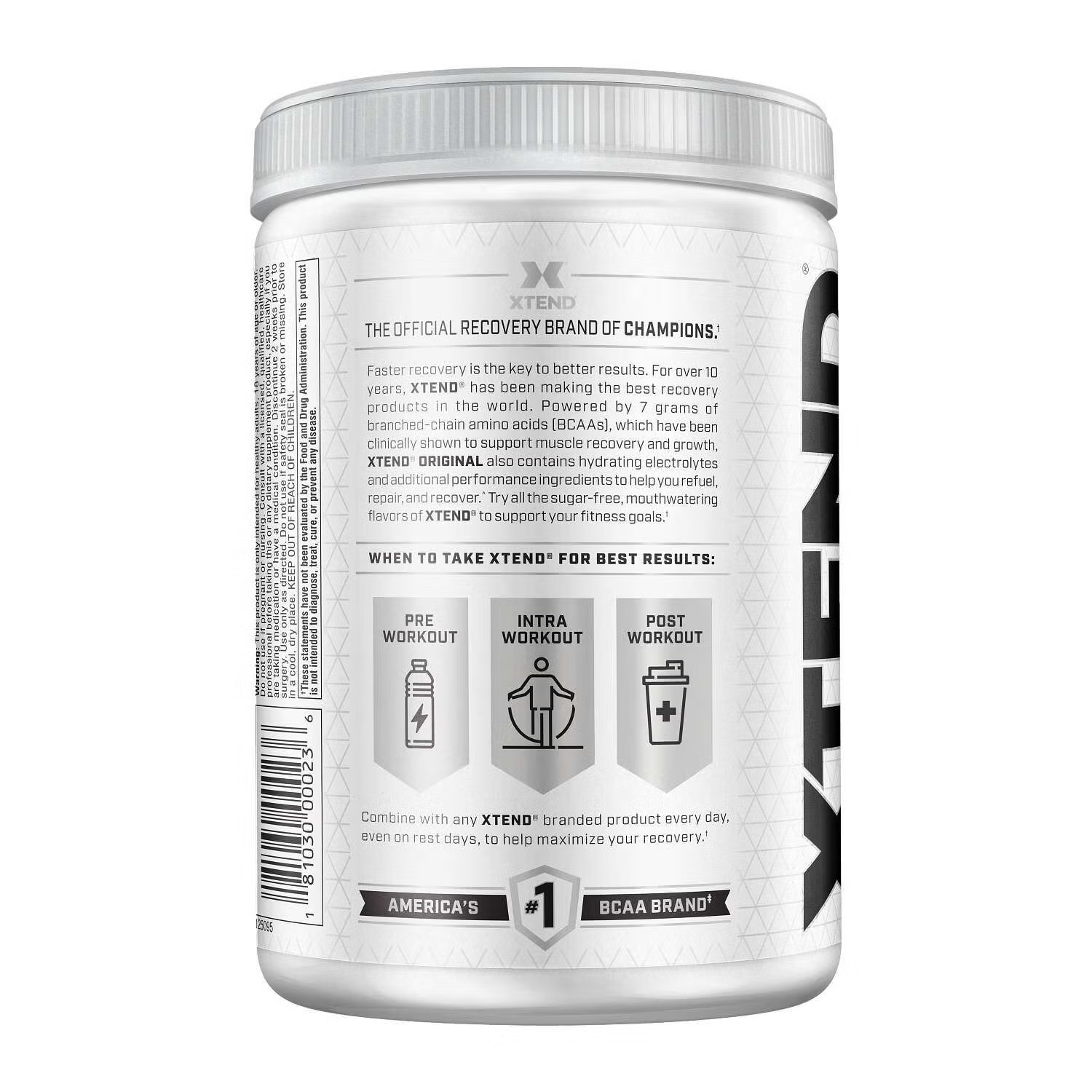 Xtend Original BCAA Powder 7g BCAA and 2.5g L-Glutamine, Sugar Free 30 Servings