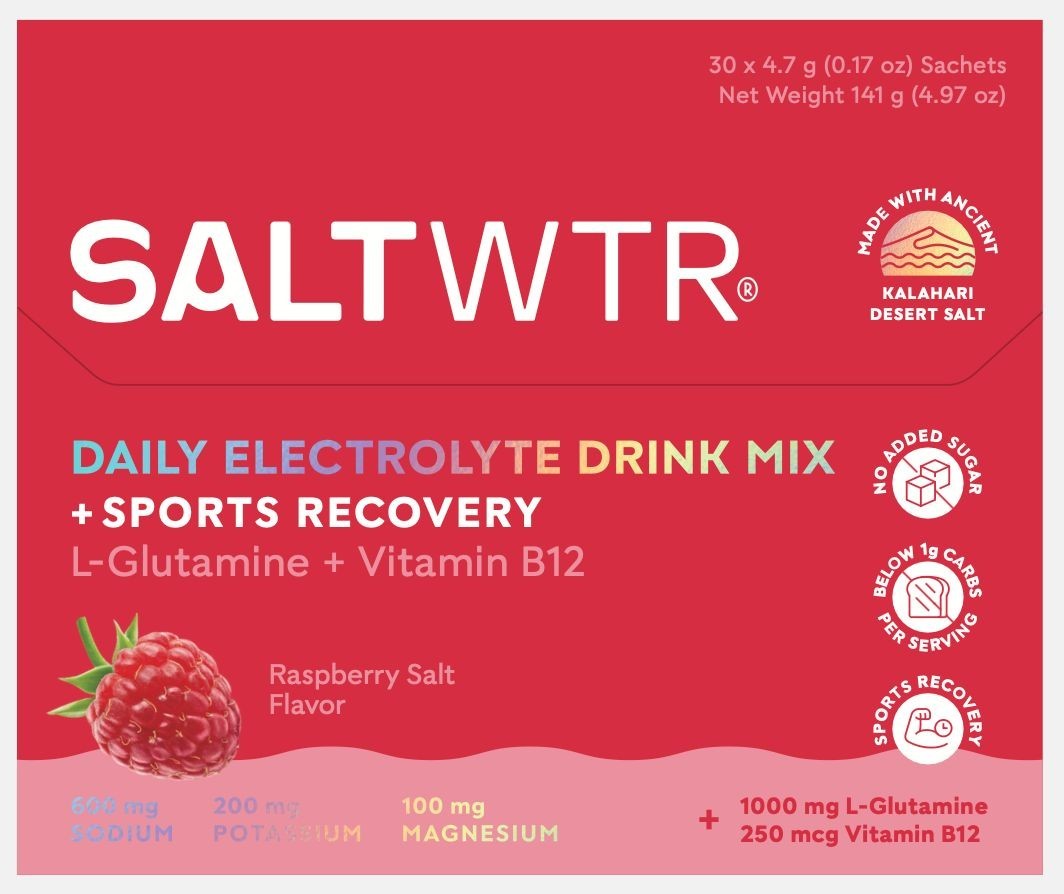 SaltWTR Functional Electrolyte Hydration Drink Mix – Sports Recovery 30 Pack