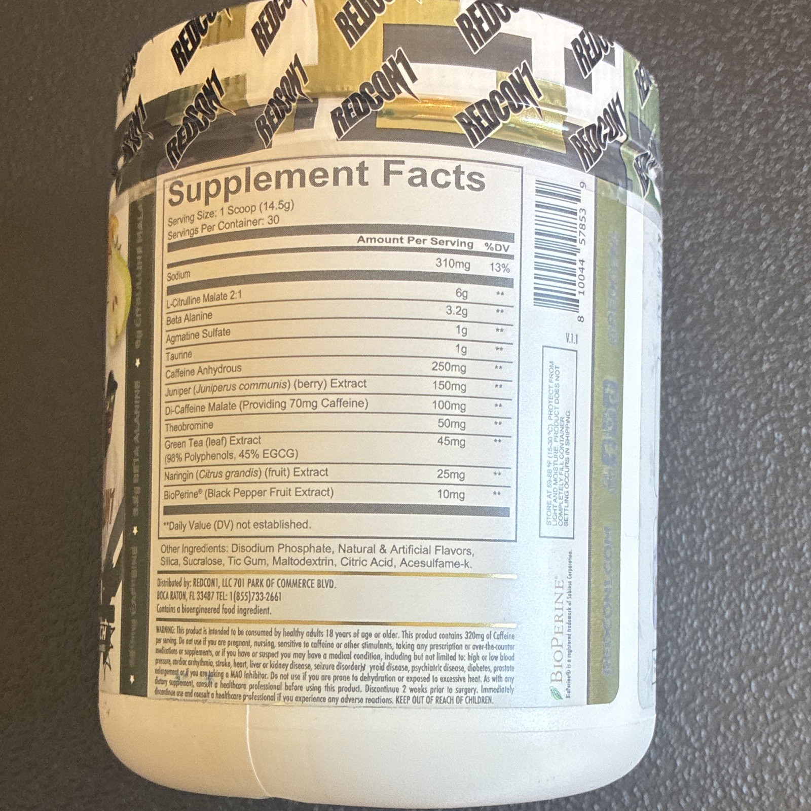 REDCON1 Total War Pre-Workout Powder Prime Punch 30 Servings 15.34 oz 08/27
