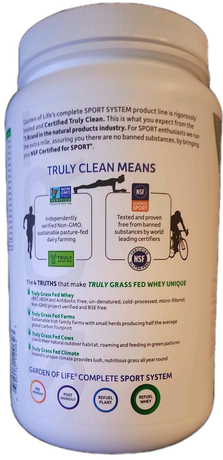Garden of Life Sport Whey Protein Powder Chocolate Grass Fed Whey Exp 02/2026