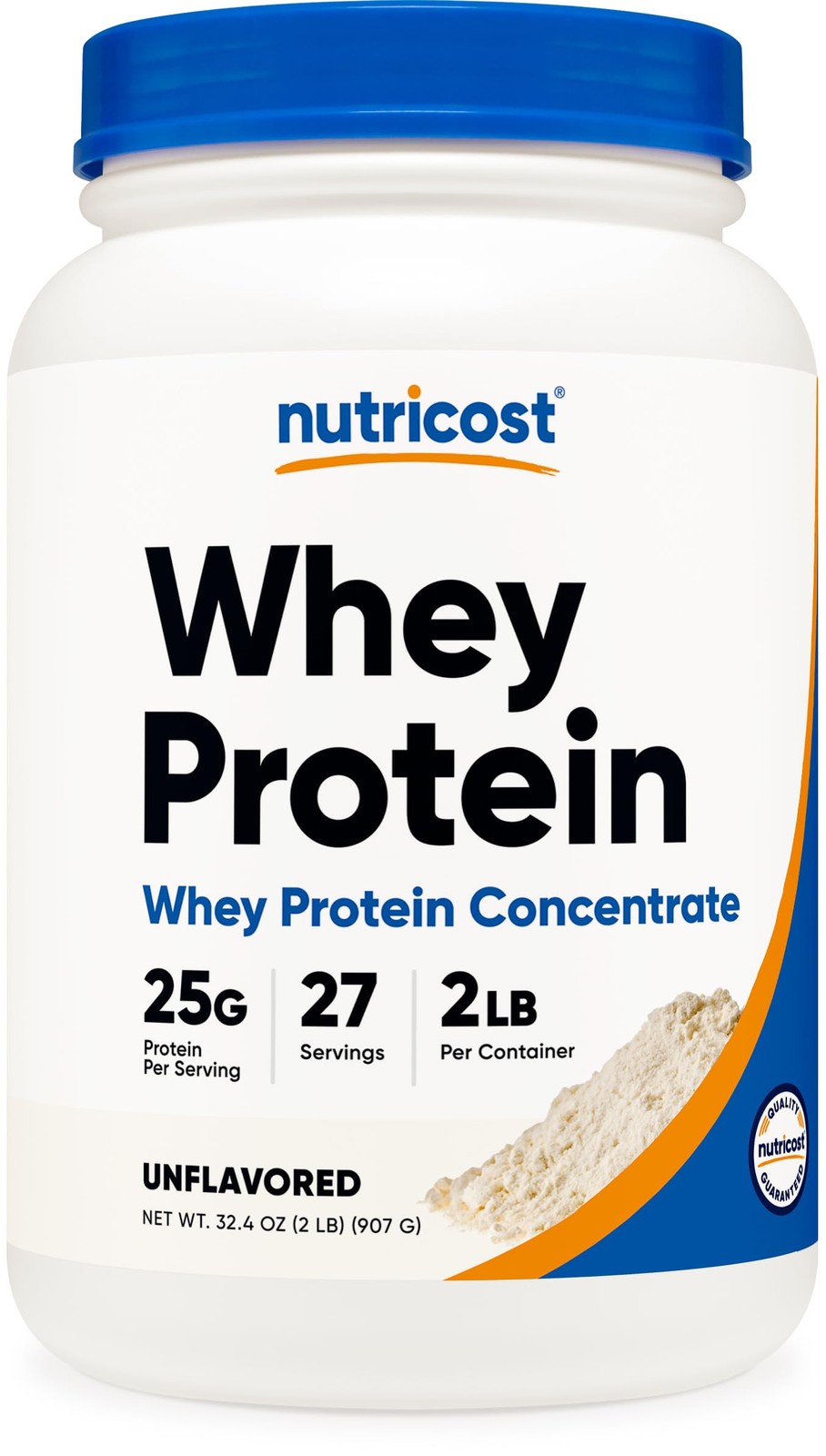 Nutricost Whey Protein Concentrate (Unflavored) 2LBS – 2 Pound (Pack of 1)