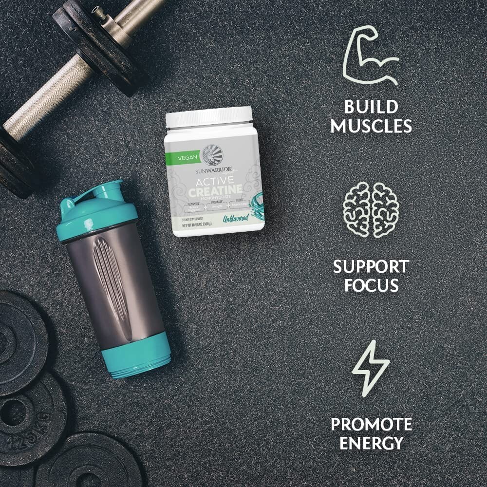 Sunwarrior Creatine Monohydrate Powder | Pre Workout, 300 Grams, 60 Servings