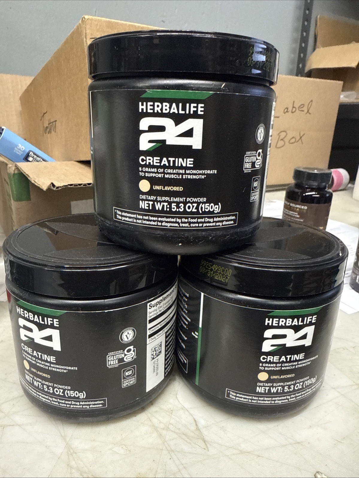 3X Herbalife Creatine Monohydrate 5.3oz Unflavored to Support Muscle Ex 3/27