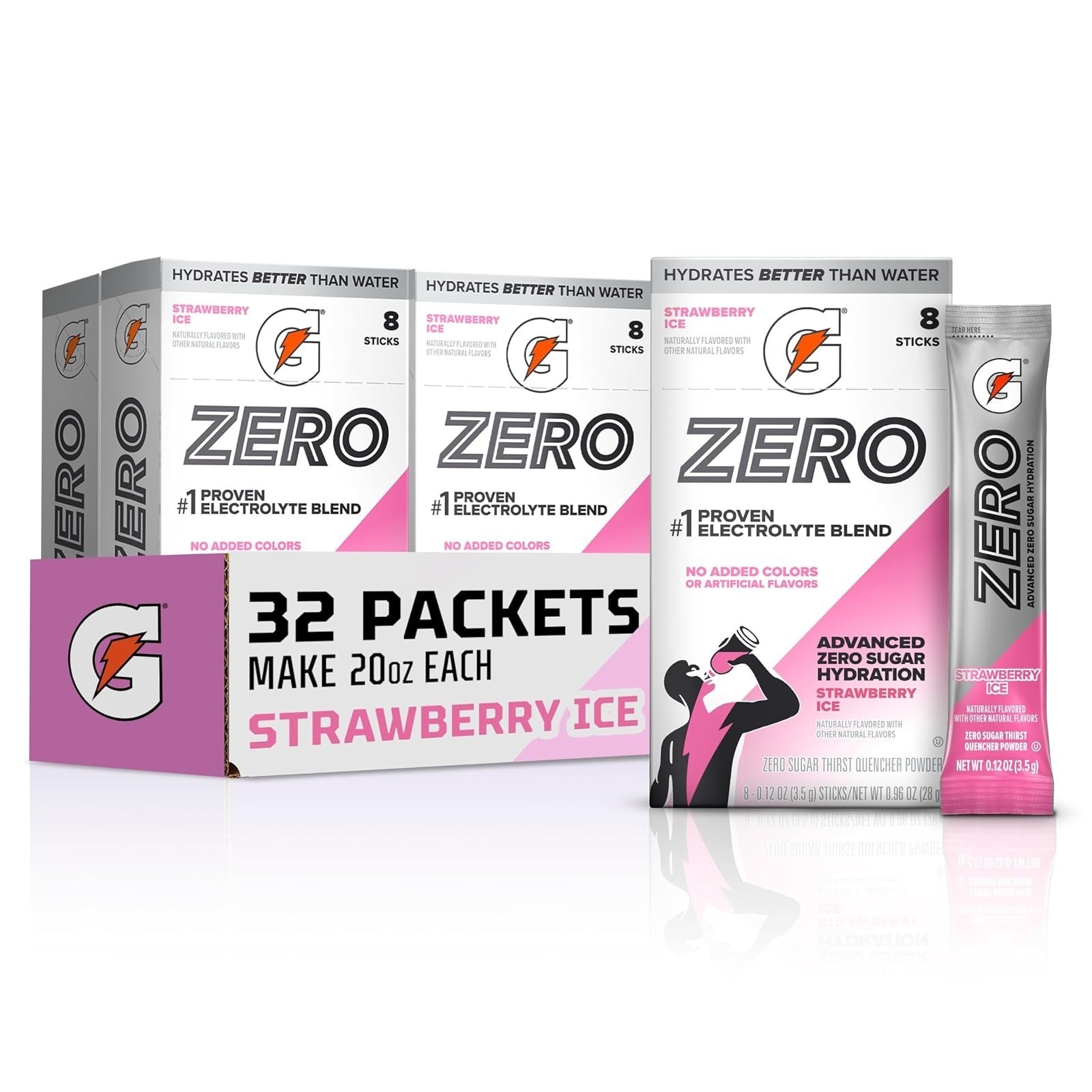 Gatorade Zero Sugar Electrolyte Powder, Grape Flavor, 32 Servings