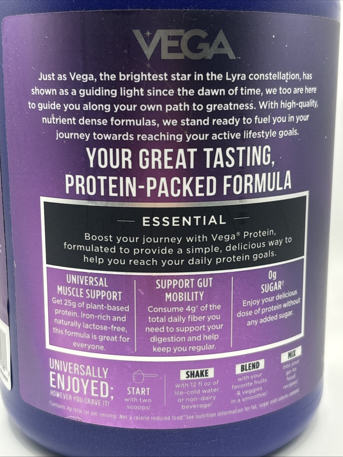 Vega Plant Based Original Protein Creamy Chocolate 16.2oz 25g Non Gmo Vegan11/26