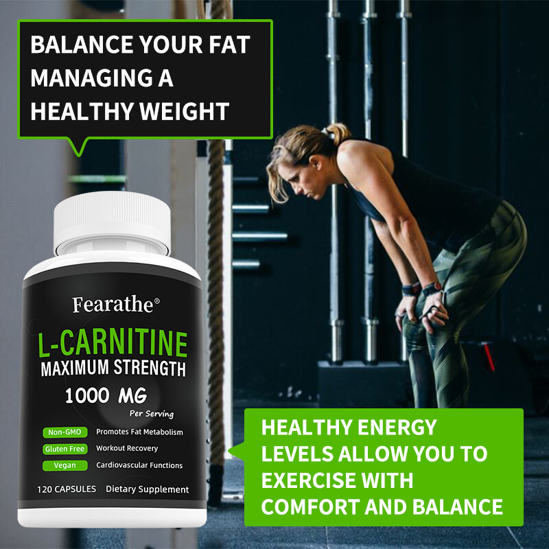 L-Carnitine 1000 mg Capsules Powerful Fat Burner Weight Loss Antioxidant