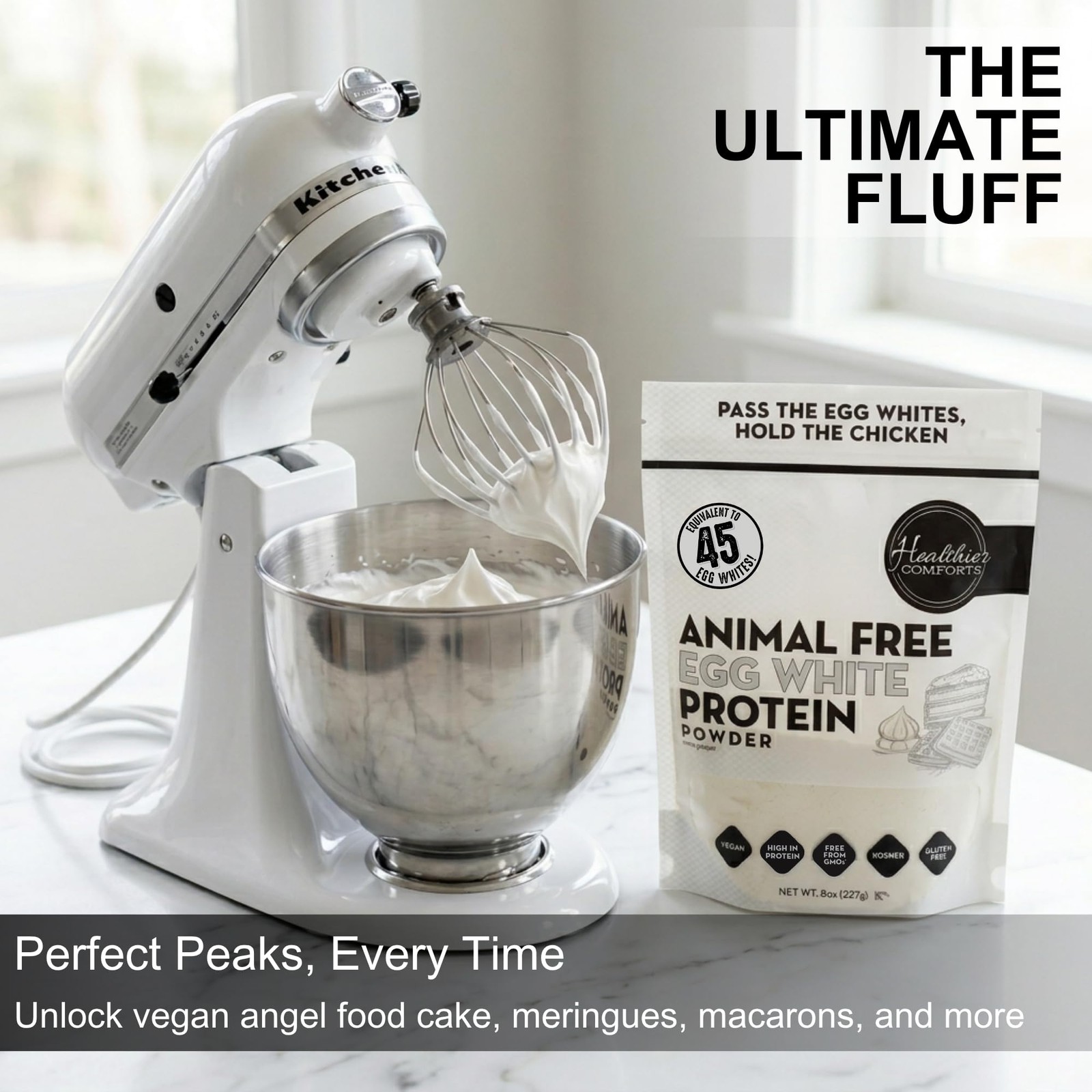 Healthier Comforts Animal-Free Egg White Protein Powder | 8 Ounce (Pack of 1)