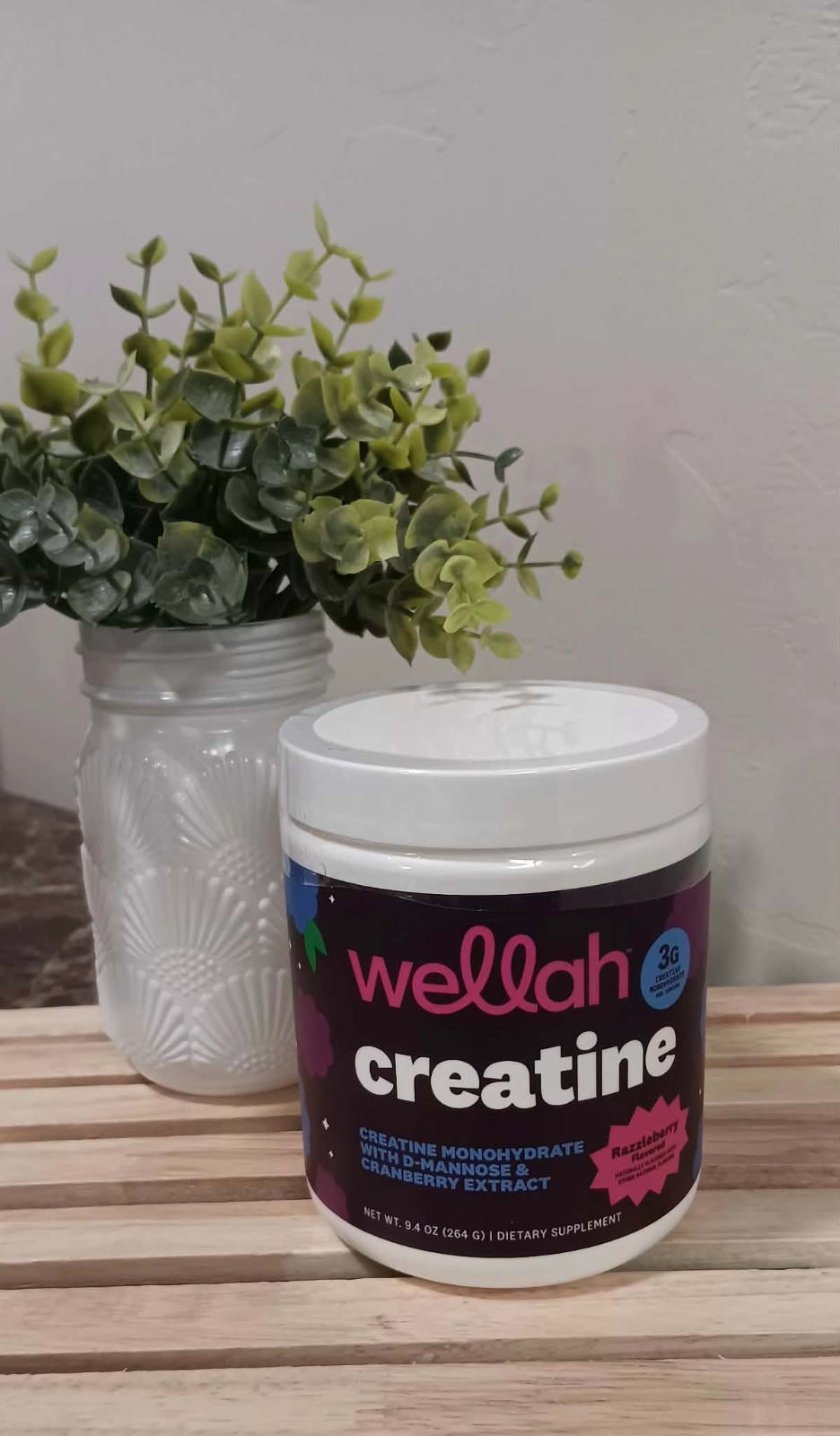 wellah Creatine Monohydrate-Mannose&Cranberry Extract-Razzleberry-Exp 05/29-New