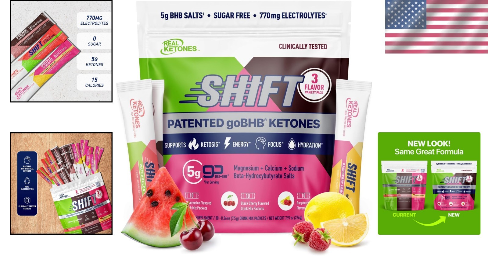 Advanced Keto BHB Drink Mix: 30ct Variety Pack Electrolytes Powder, No Sugar