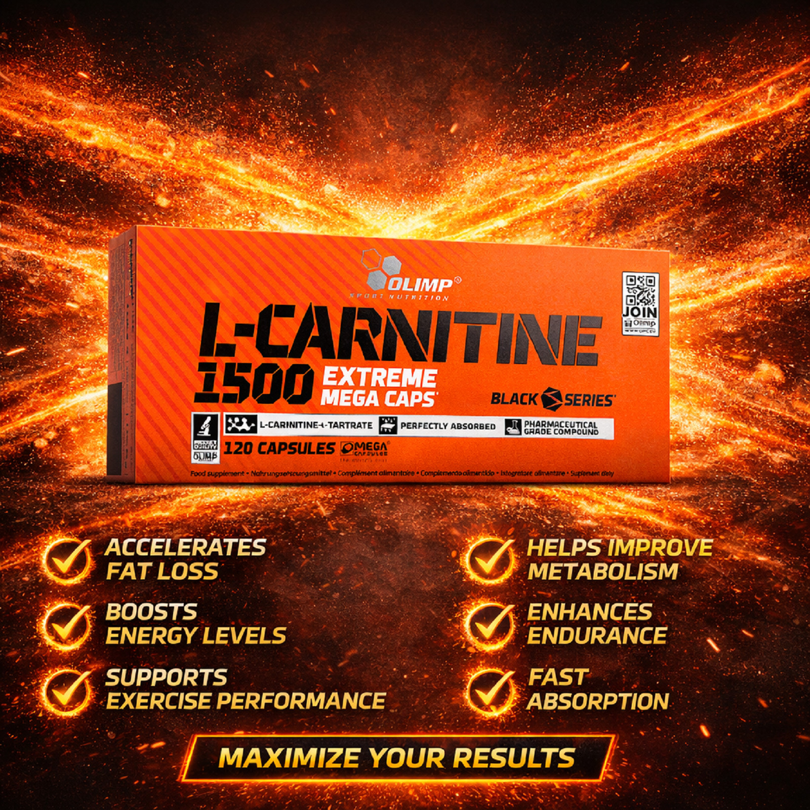 OLIMP L-CARNITINE 1500mg BIGGEST DOSE Slimming Diet Pills Weight Loss Fat Burner