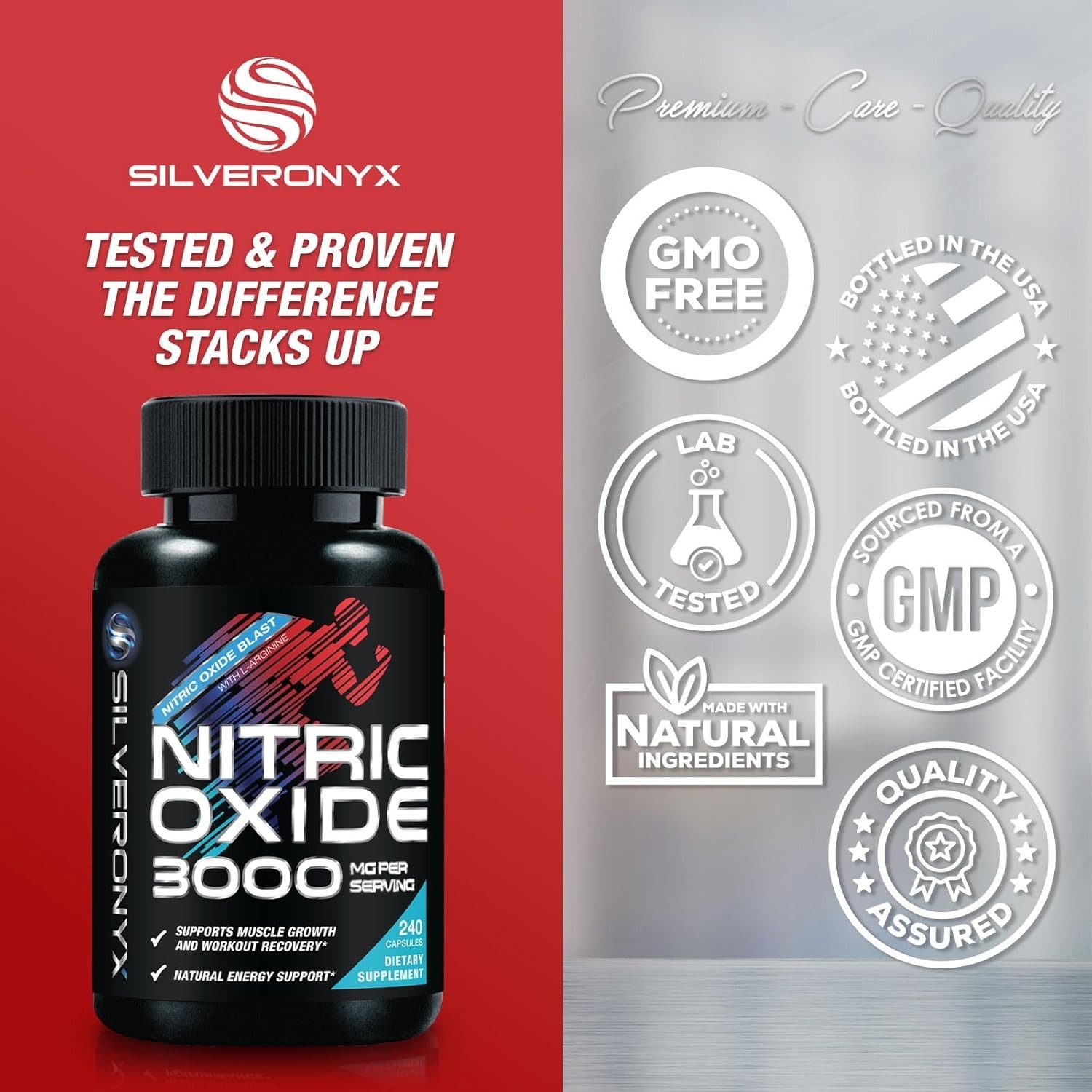 Extra Strength Nitric Oxide Supplement L Arginine 3X Strength -Citrulline Malate