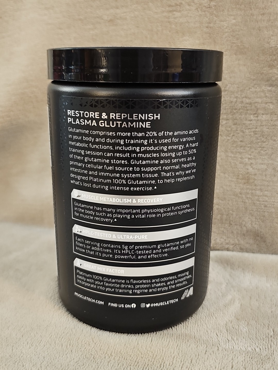 2 MUSCLETECH Platinum 100% Glutamine, Unflavored, 10.58 oz (300g) *EXP: 07/27*