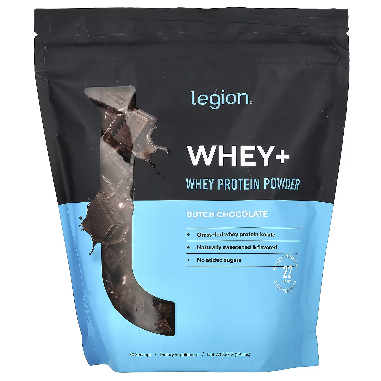 2 X Legion Athletics, Whey+, Whey Protein Powder, Dutch Chocolate, 1.91 lbs (86