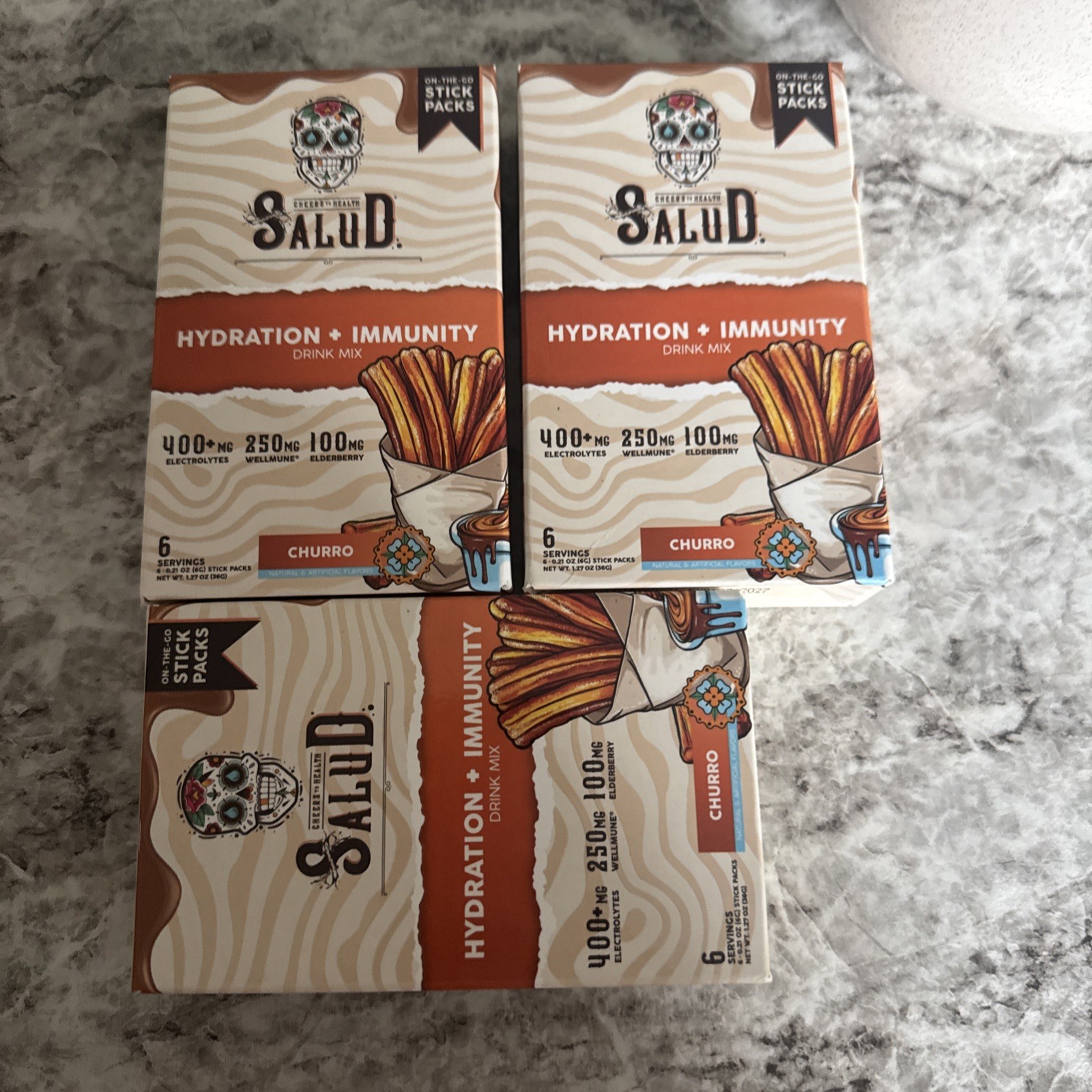 SALUD Hydration + Immunity Drink Mix, 6 Stick Packs On-The-Go Sticks exp 06/2027