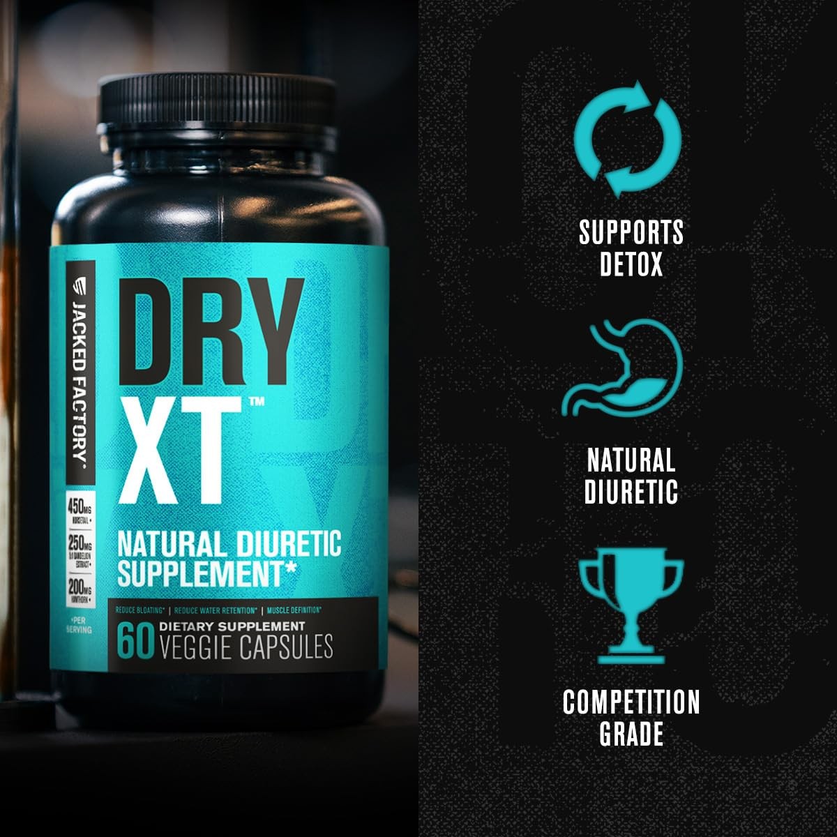 Jacked Factory Dry-Xt Diuretic – Root Extract Potassium 7 More
