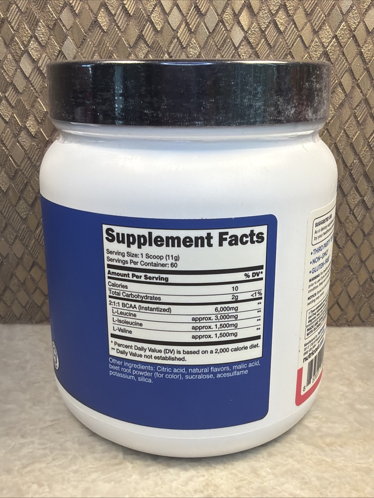 Nutricost BCAA 2:1:1 Powder (Raspberry Lemonade) 60 Servings – 6G Per Serving
