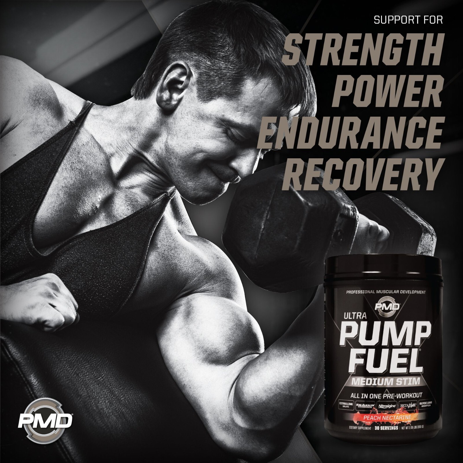 PMD SPORTS PUMP FUEL ULTRA – PRE WORKOUT – PEACH NECTARINE (30 Servings)