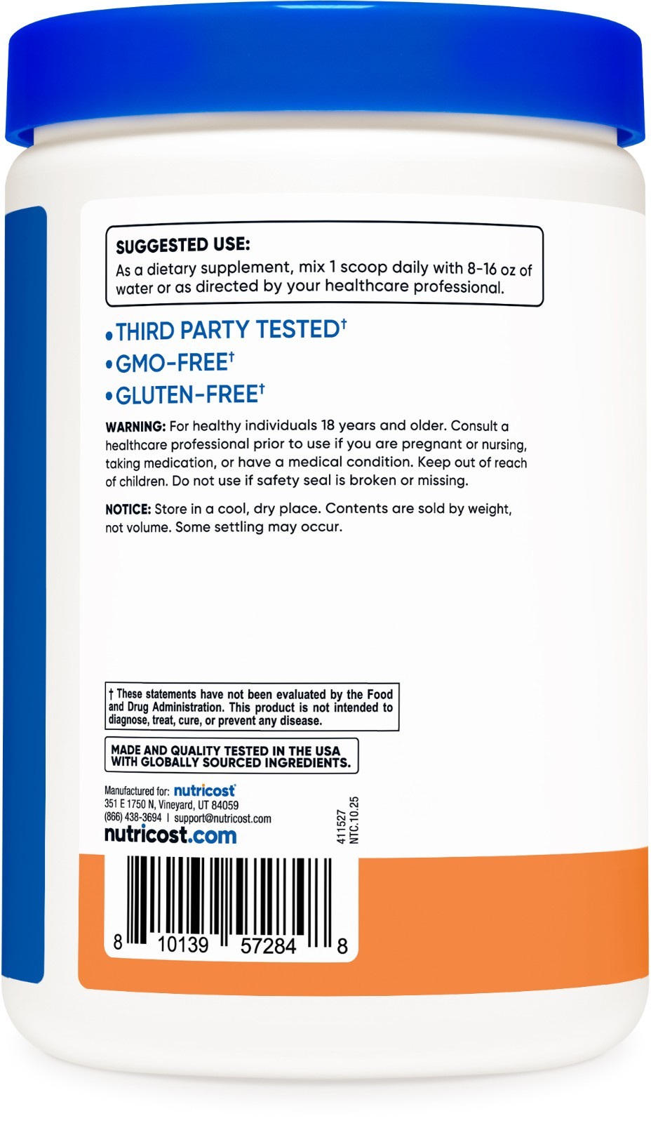 Nutricost BCAA+ Hydration Powder (Peach Rings) 30 Servings