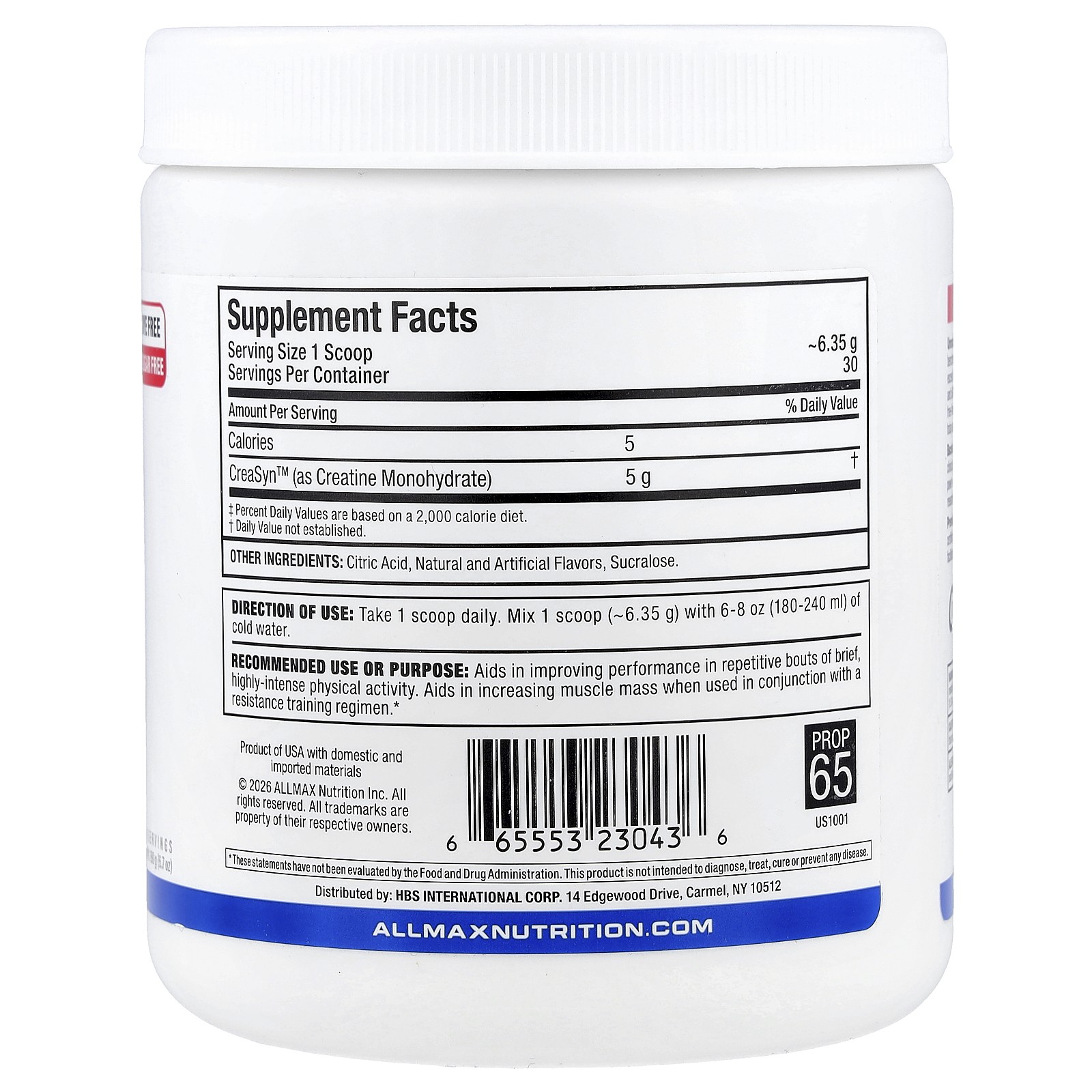 Creatine, Pharmaceutical Grade, Blueberry Lemonade, 6.7 oz (190 g)