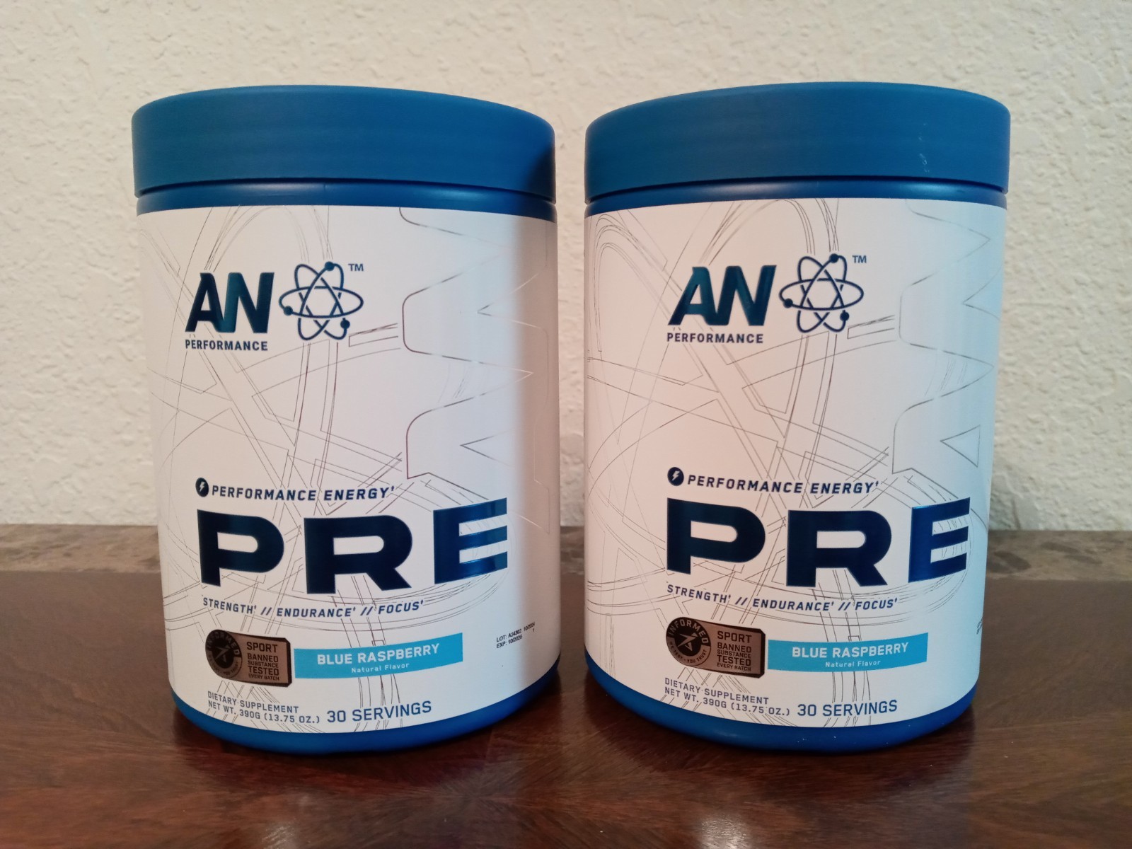 AN Performance Pre Workout Energy Drink/Blue Raspberry X2- 60 Servings/SEALED!