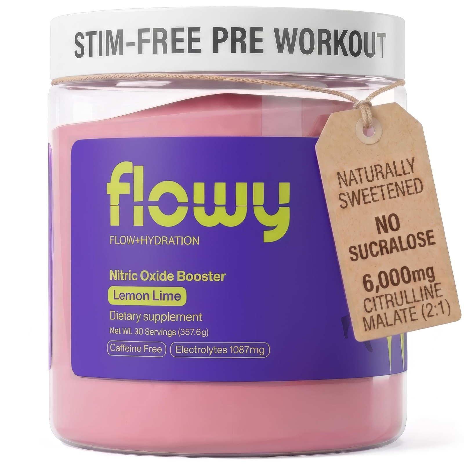 Caffeine-Free Pre Workout Powder | 6000mg L-Citrulline + Electrolytes | Lemon Li