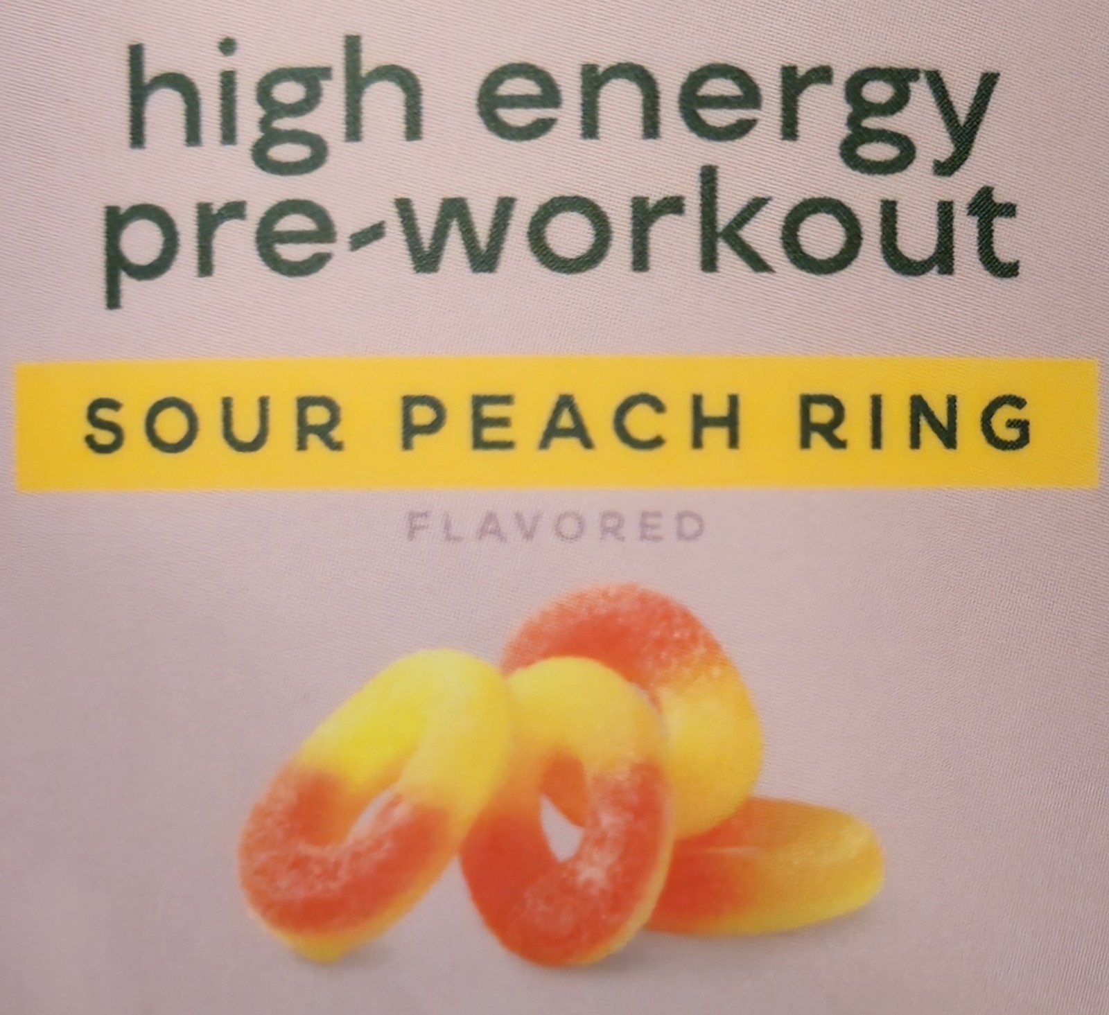 Bloom HIGH ENERGY PRE-WORKOUT 7 oz Size (30 Ser) Sour Peach Rings BEST BY 8/26