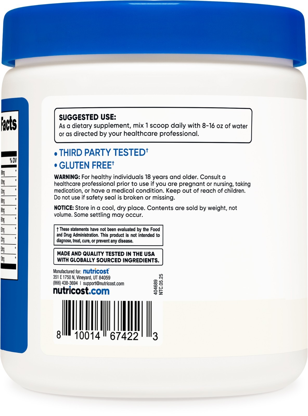 Nutricost EAA Powder 30 Servings (Unflavored) – Essential Amino Acids
