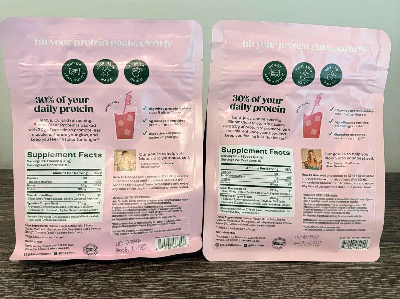 Bloom Clear Whey Protein Isolate Powder Strawberry Watermelon Pack of Two