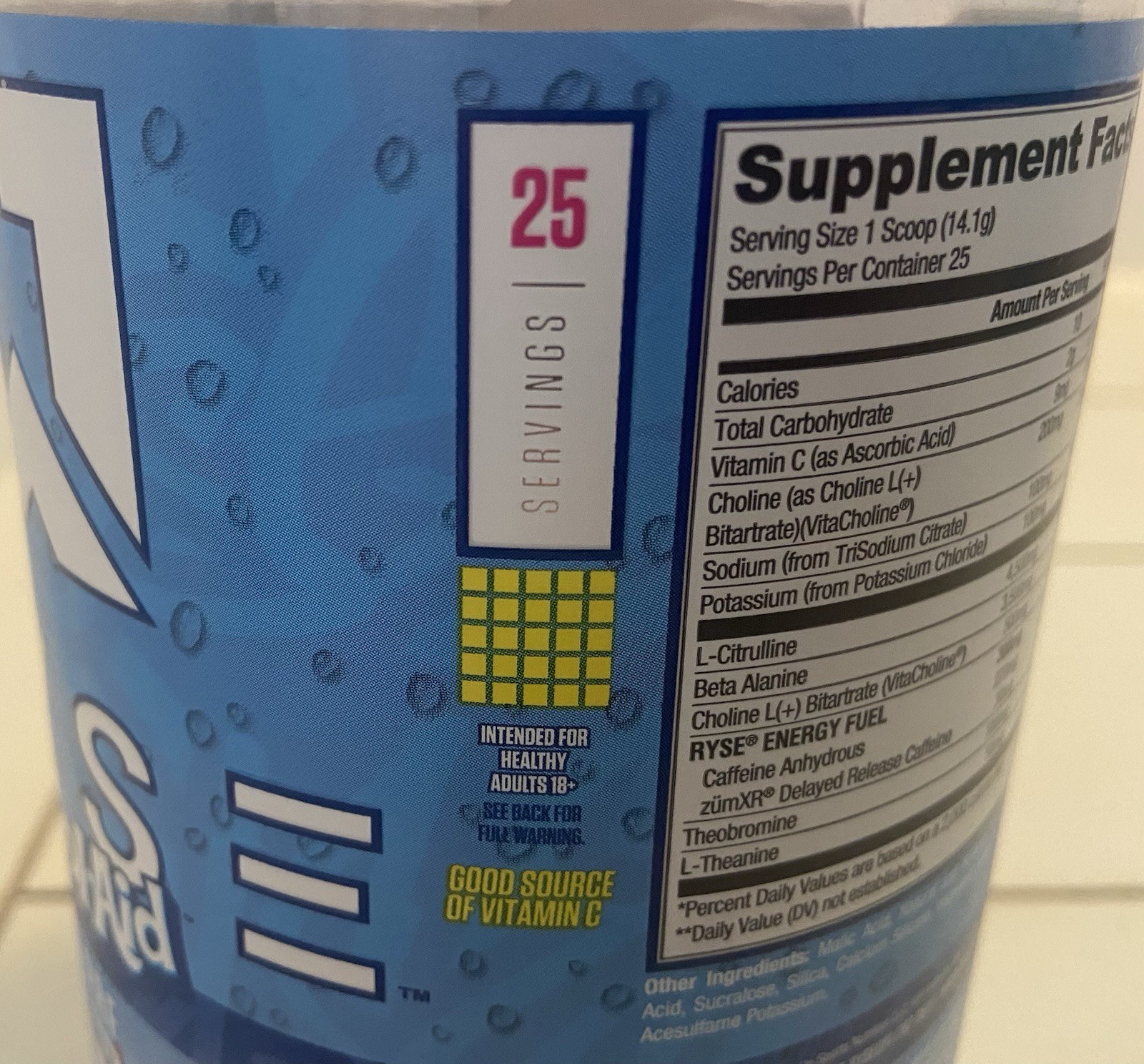 RYSE Pre Workout Kool Aid Tropical Punch 25 Servings with Scoop
