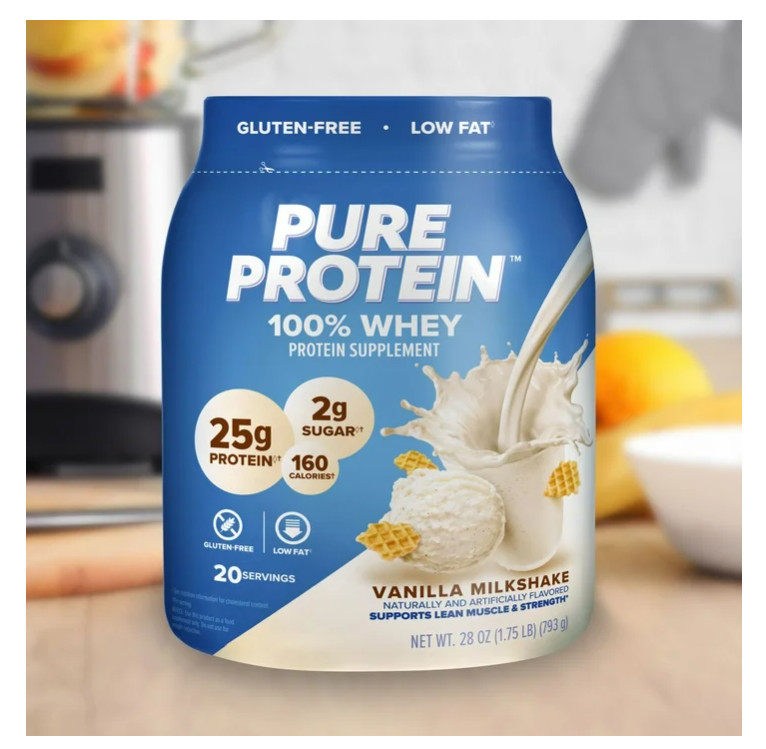 Pure Protein Whey Powder Vanilla Cream 1.75lb 25g Protein