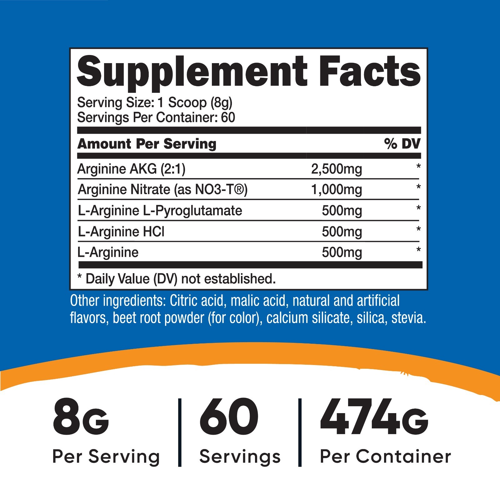 Nutricost L-Arginine Complex (Fruit Punch, 60 Servings) – Gluten Free, Non-GMO