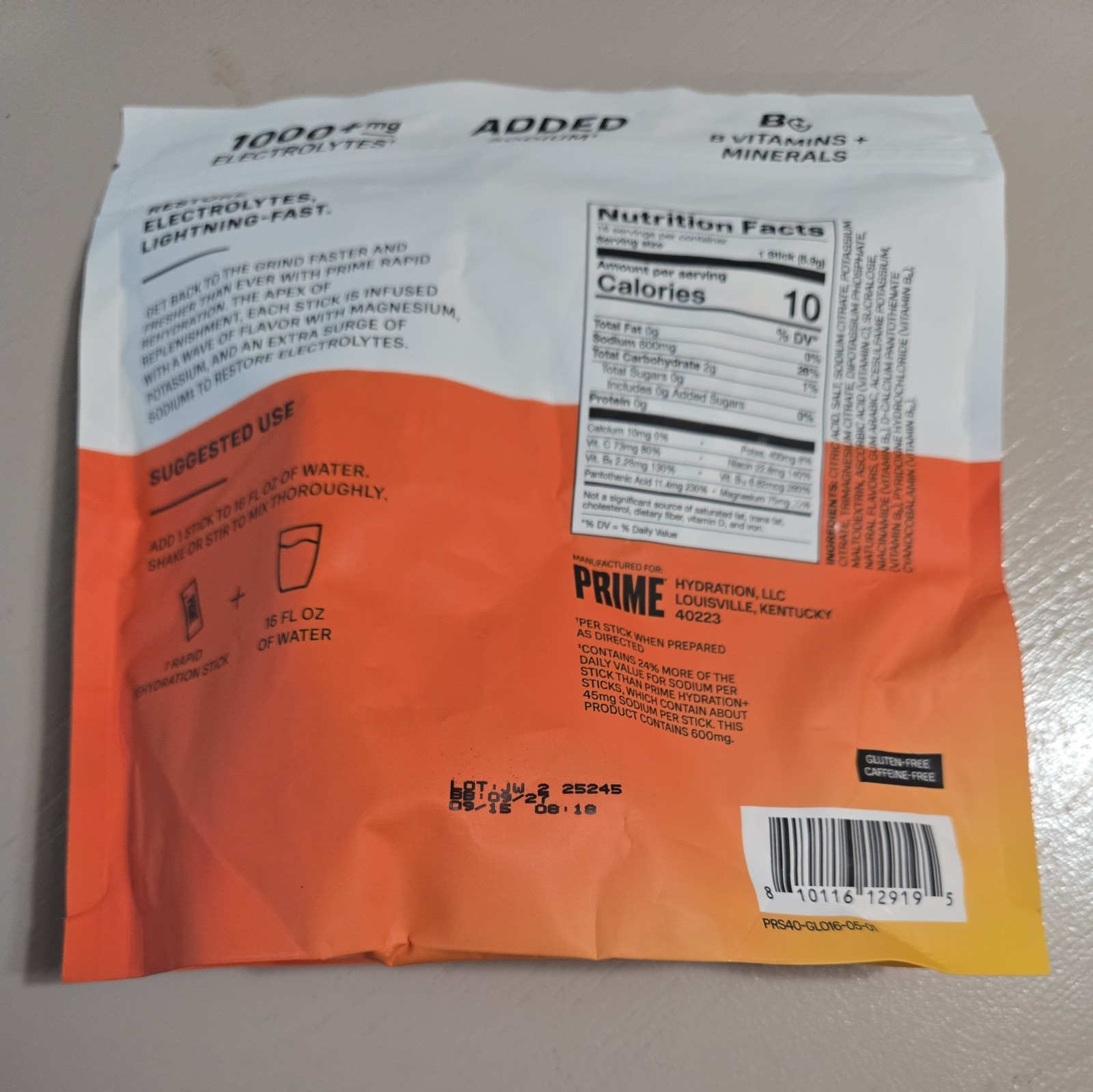 Rapid Rehydration, Electrolyte Drink Mix, Glacier Orange, 16 Sticks, 0.2 oz (5.9
