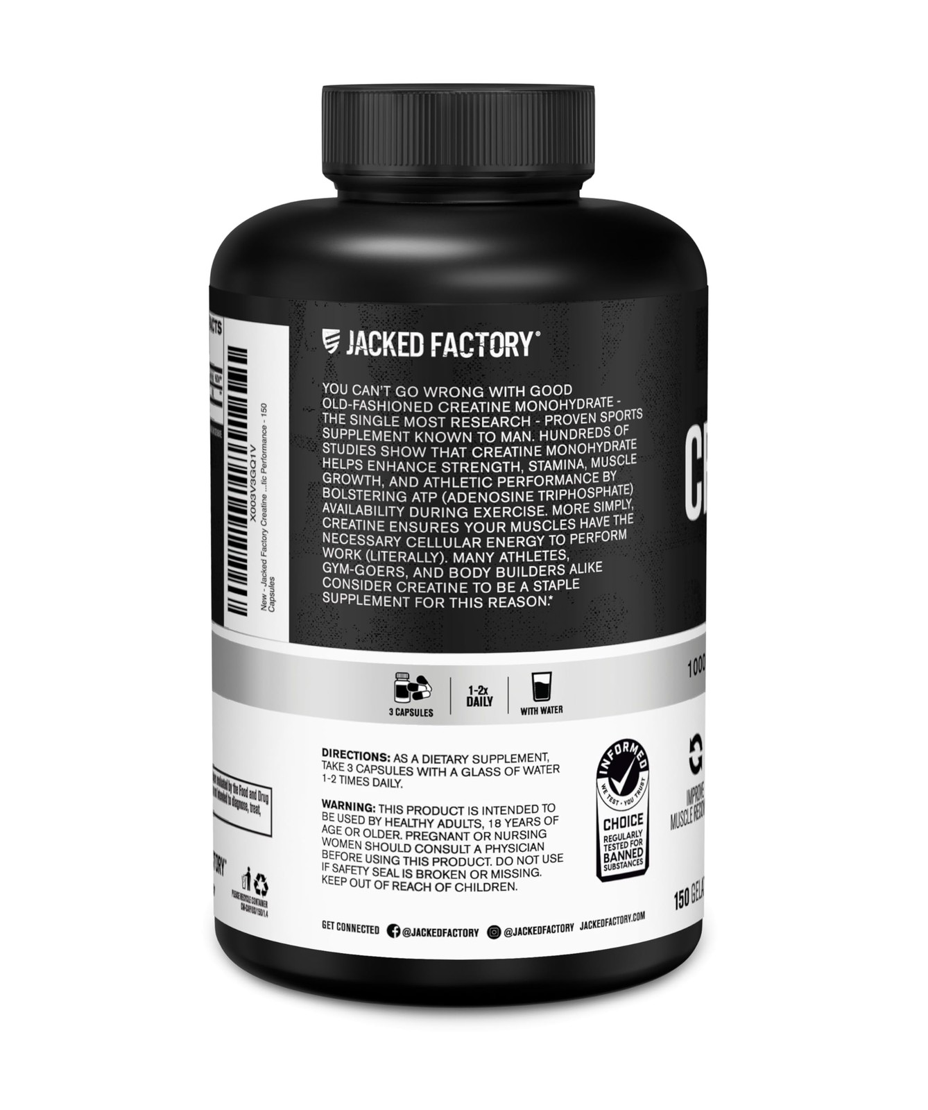 Creatine Monohydrate Capsules – Creatine Pills for Muscle Growth, Increased S…