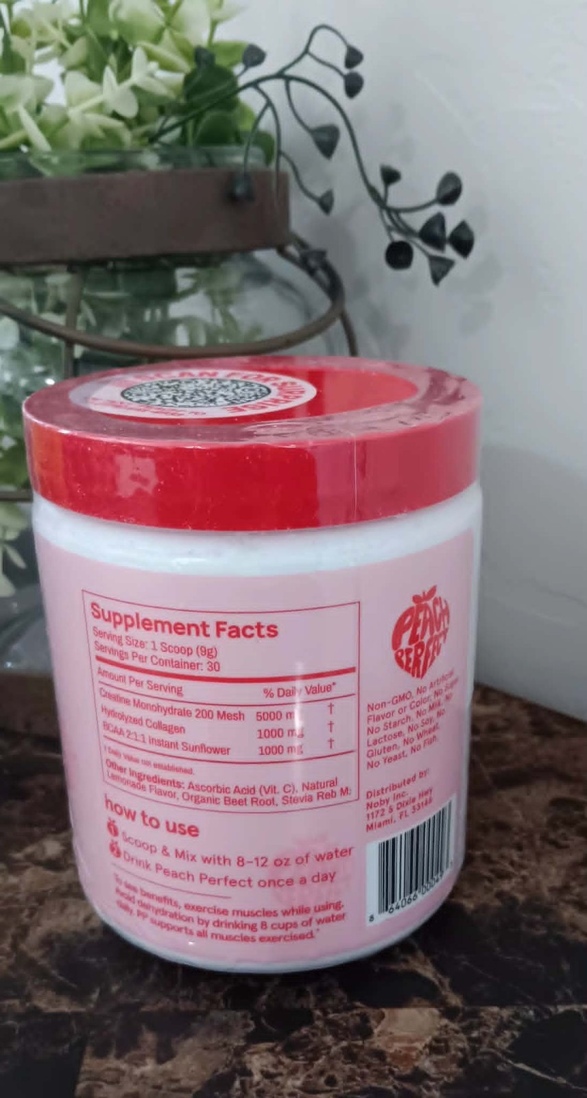 PEACH PERFECT Creatine for Women-Monohydrate Powder- 30 Servings – Exp 01/28-New