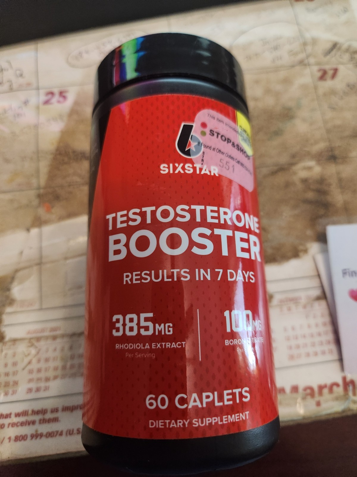 Six Star Nutrition Testosterone Booster for Men with Rhodiola Extract and Boron