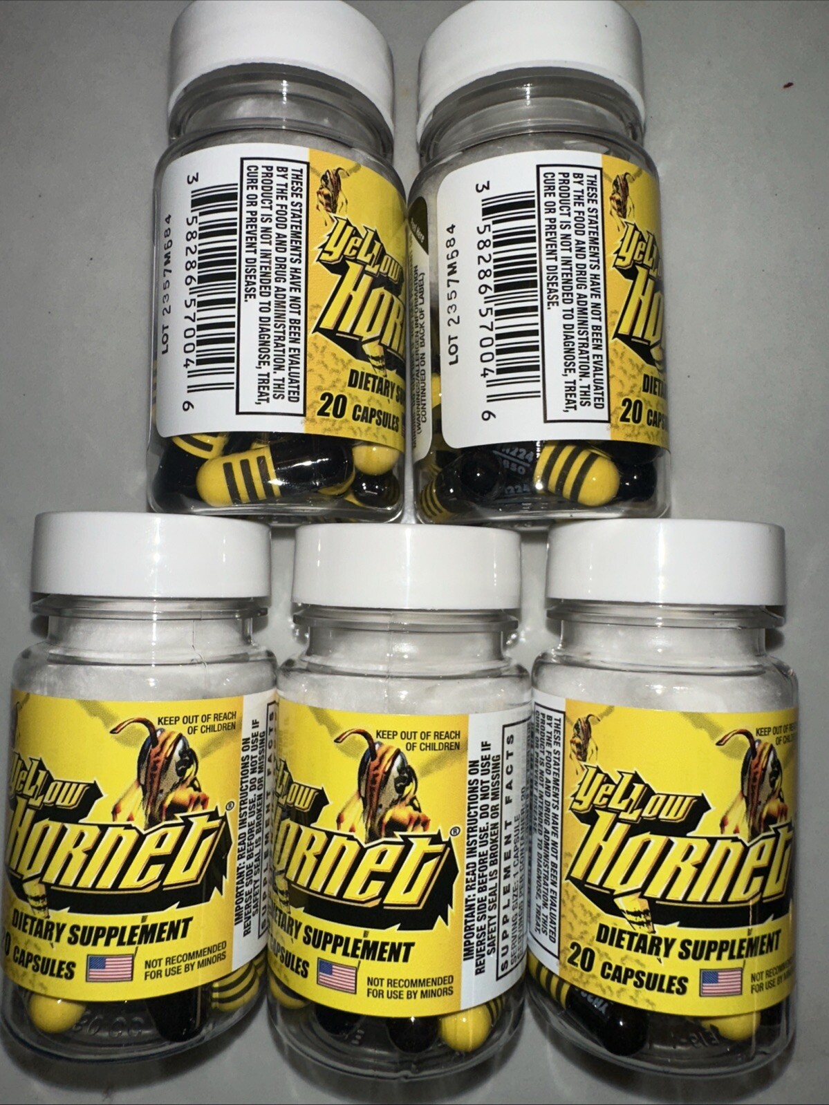 8ct Yellow Hornet Herbal Dietary Supplement Weight Loss Energy Focus 160 Caps