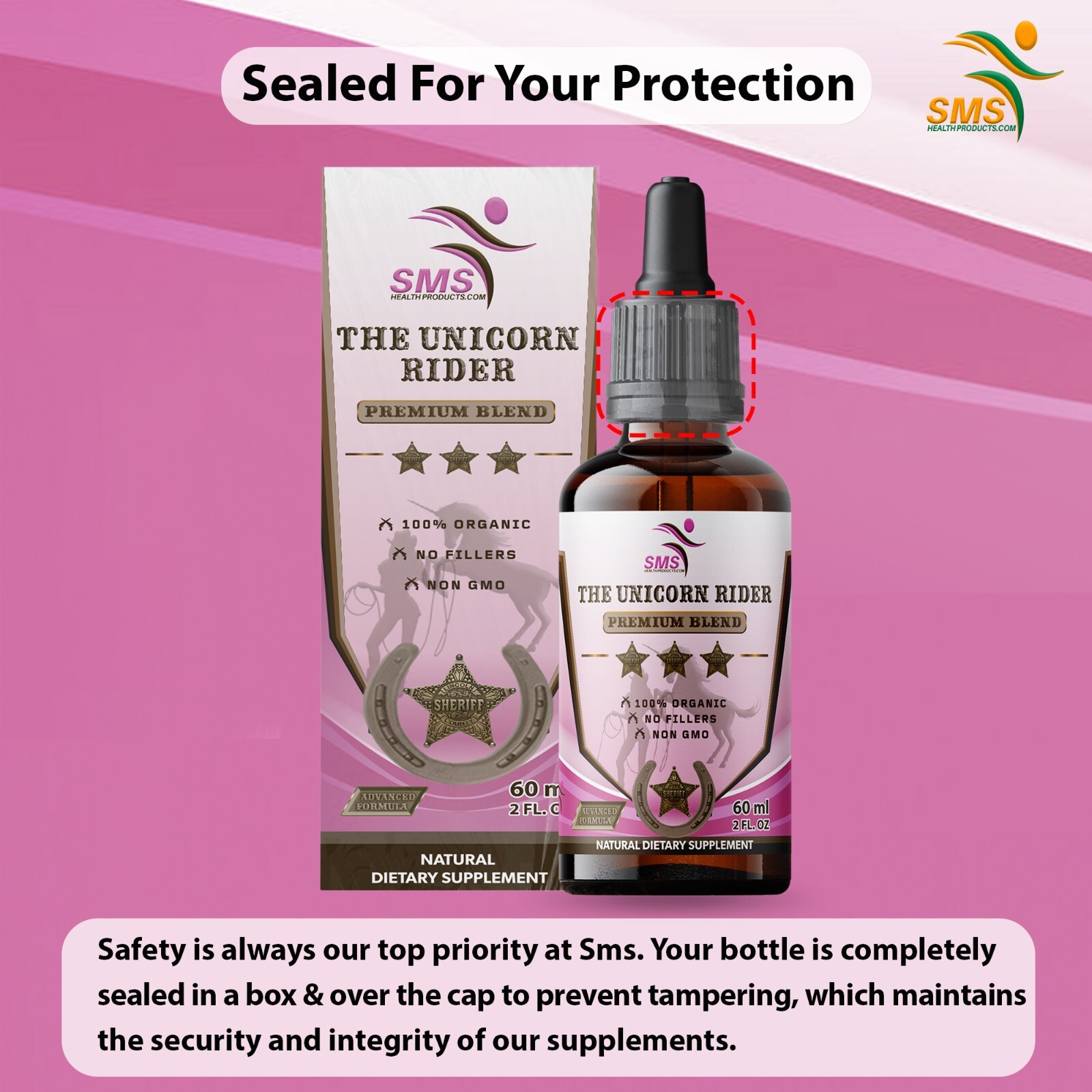 Unicorn Rider Energy Support Booster Drops Tincture For Women 3 Bottles 6 oz