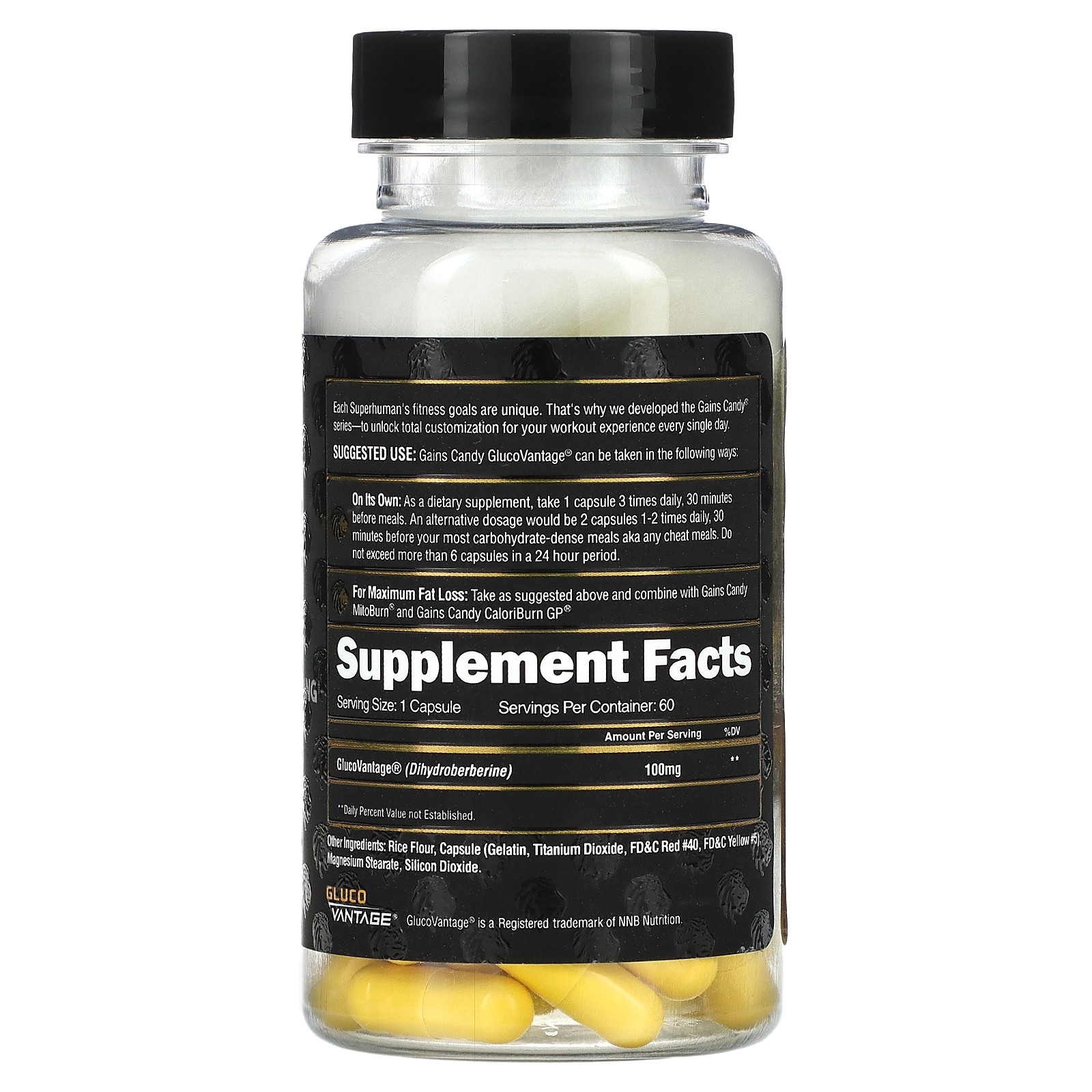 2 X ALPHA LION, Gains Candy, Gluco Vantage�, 60 Capsules (100 mg per Capsule)