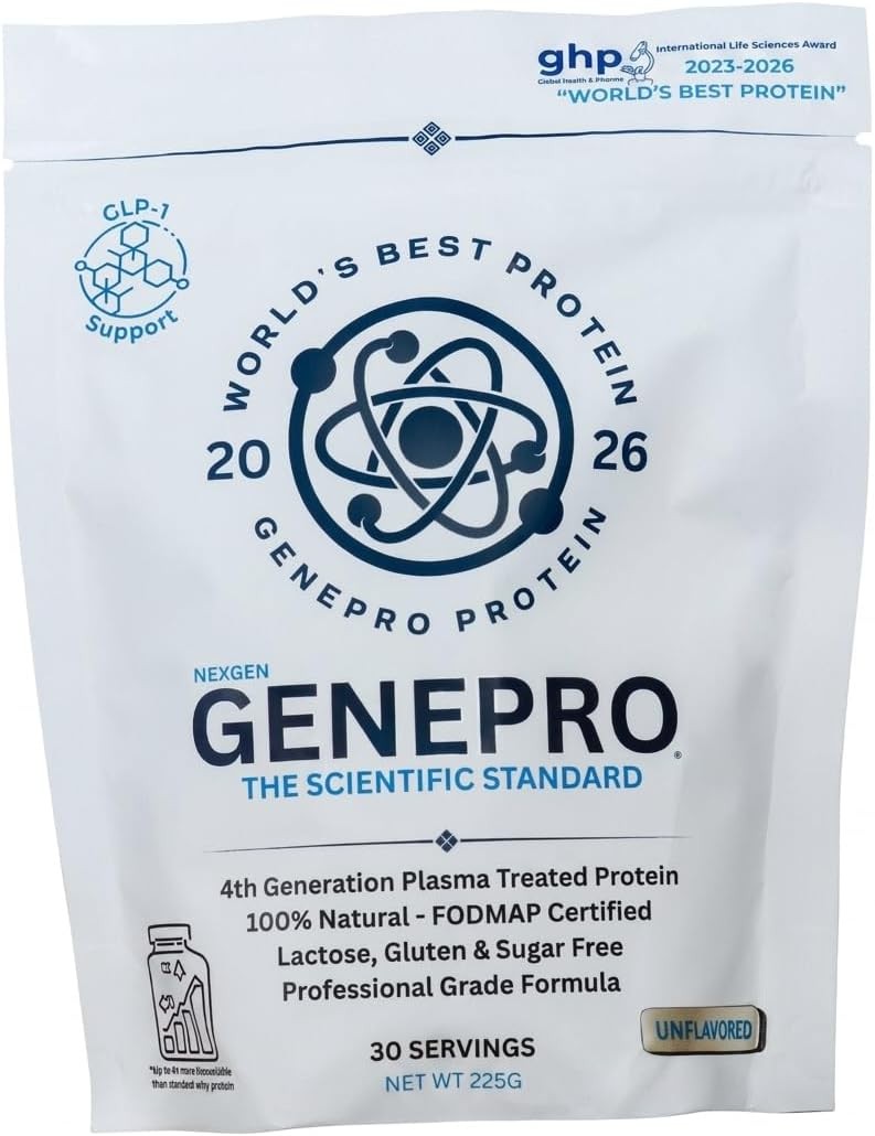 GENEPRO 3rd Gen Unflavored Protein Powder Gluten Free 30 Serv