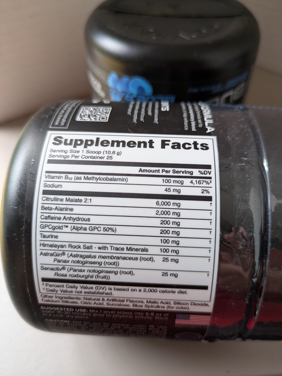 3 Pack Bucked Up Pre-Workout Powder 200mg Caffeine Blue Raz 25 Servings EXP 2027