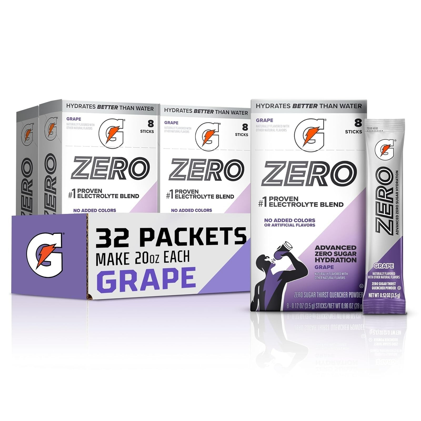 Gatorade Zero Sugar Powder – Electrolyte Drink Mix, 32 Servings