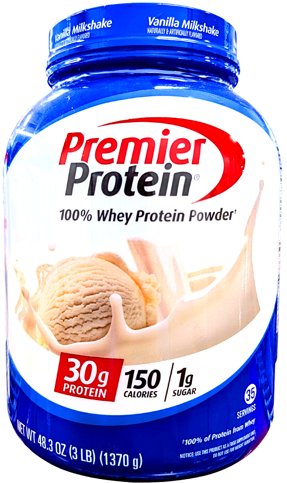 Premier Protein 30g High Protein Powder Vanilla Milkshake 3 lbs. EXP 03/2027