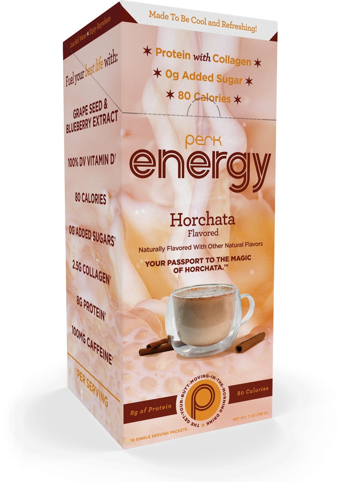 Perk Energy Drink Mix (Horchata) 10 Stick Packs – Healthy Coffee Alternative