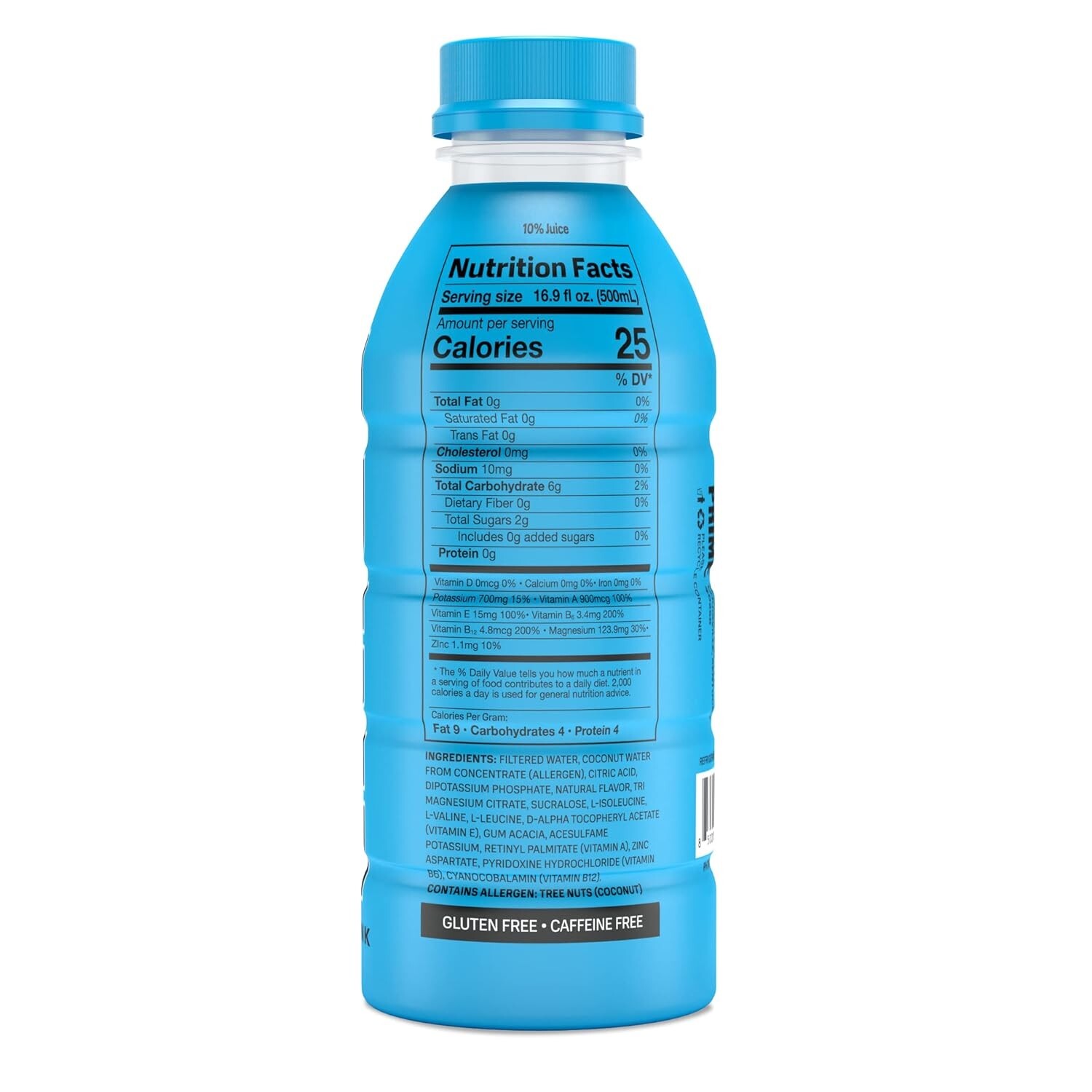 PRIME Hydration – Electrolytes Enhanced Drink – Blue Raspberry, 16.9oz (12 Pack)